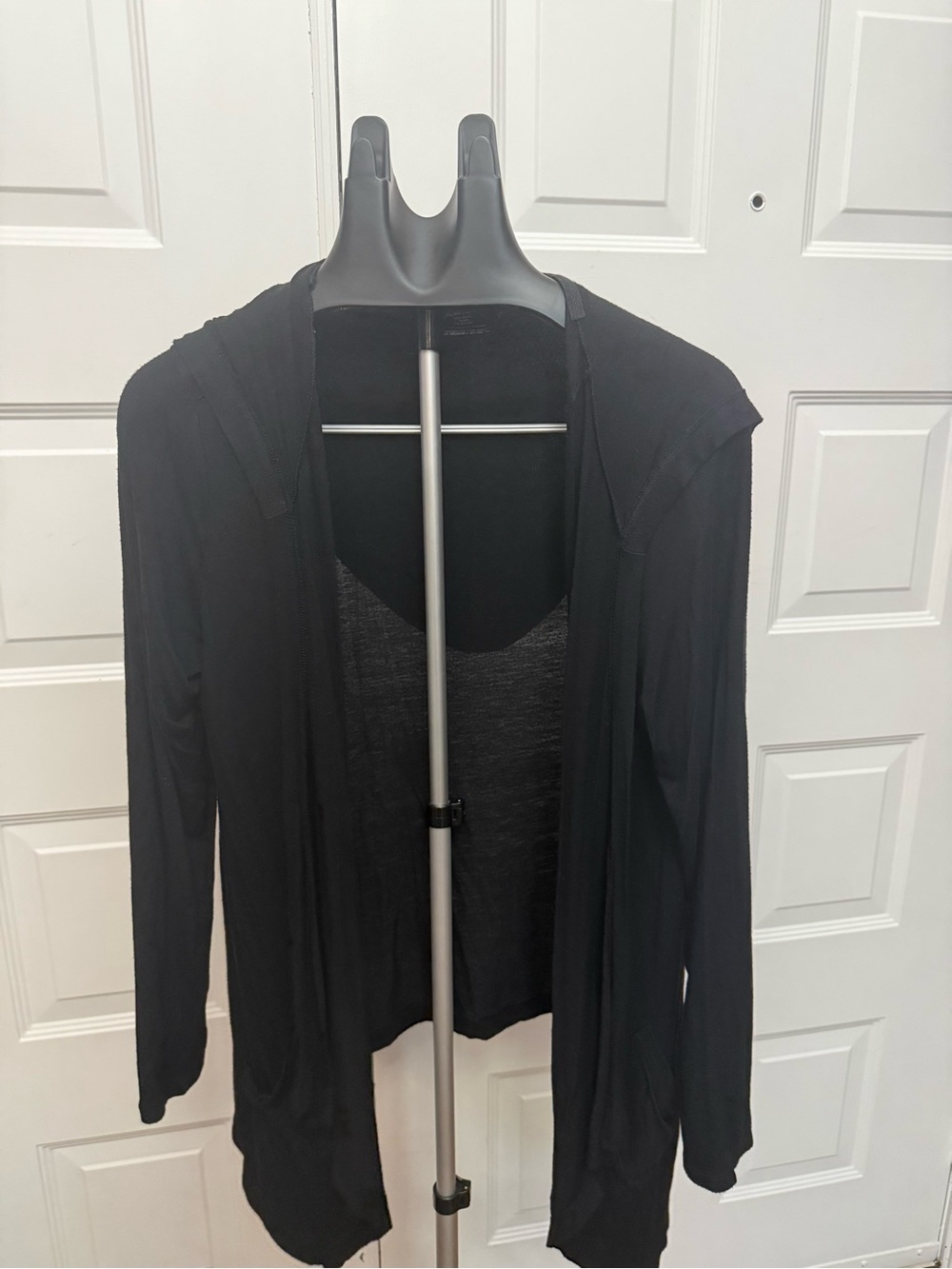 Secret Treasures Black Open-Front Lightweight Hooded Cardigan